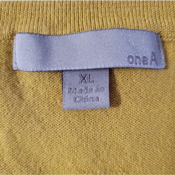 Nordstrom's One A Charcoal Gray Stripe and Gold Colorblock Pullover Sweater - Picture 2 of 11